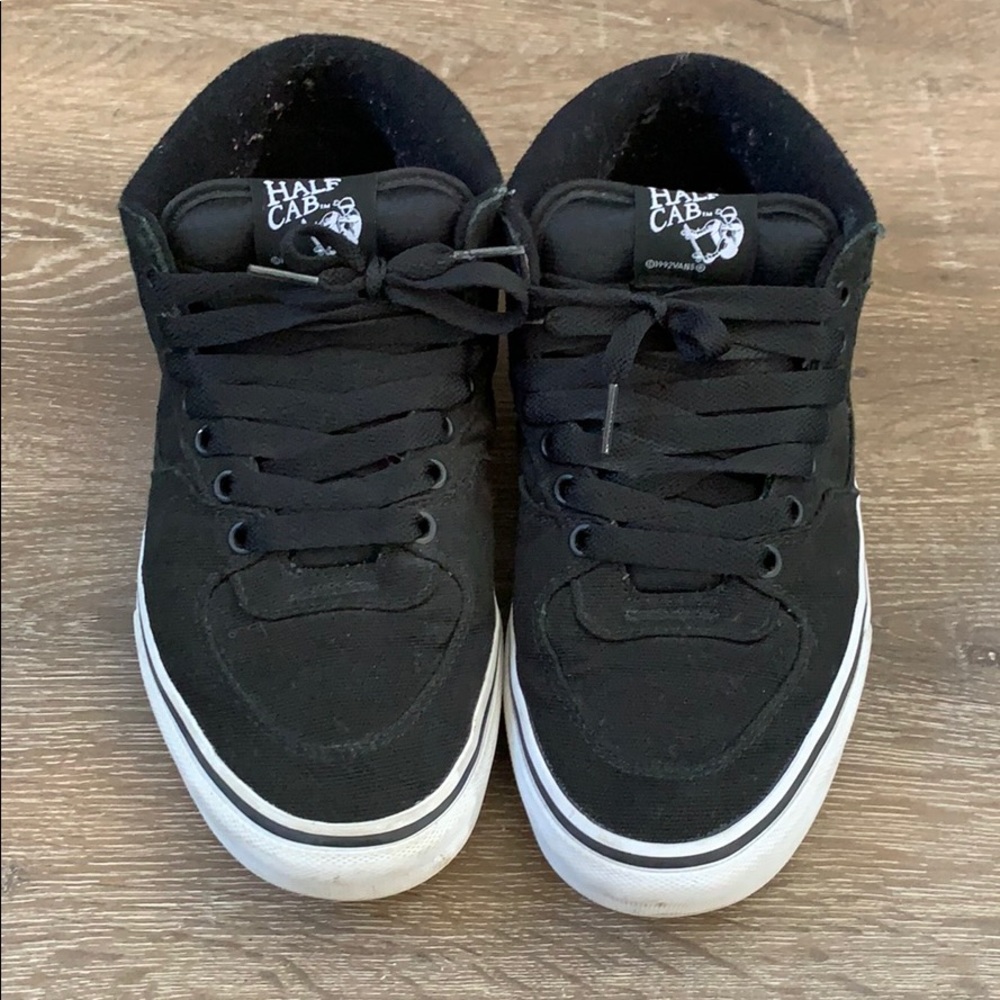 Vans Black Canvas Half Cab Skate Shoes